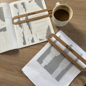 Diagram lineal til strikkediagram med centimeter-skala