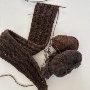 Golden Harvest Scarf strikket tørklæde i mørkebrun