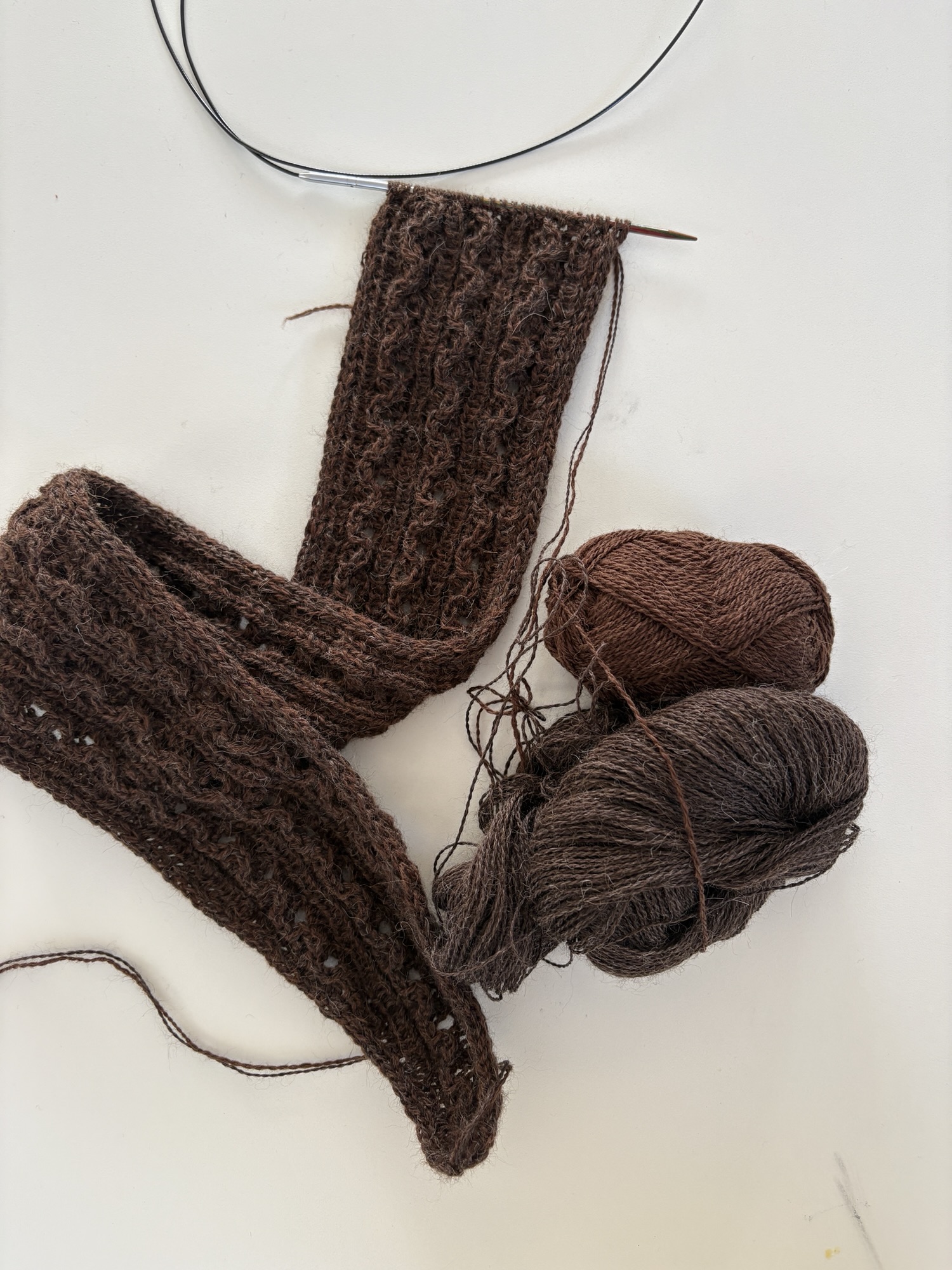 Golden Harvest Scarf strikket tørklæde i mørkebrun